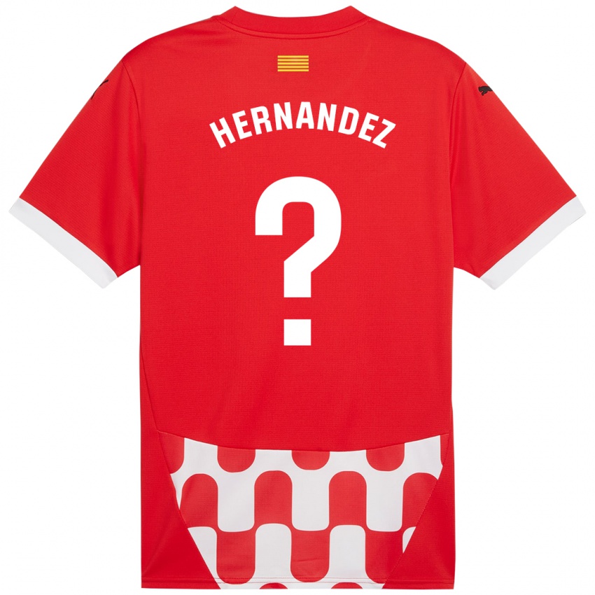 Criança Camisola Guillem Hernández #0 Branco Vermelho Principal 2024/25 Camisa Brasil