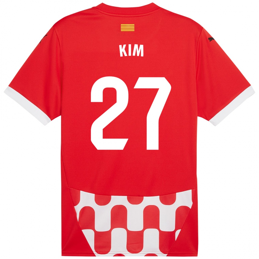 Criança Camisola Min-Su Kim #27 Branco Vermelho Principal 2024/25 Camisa Brasil