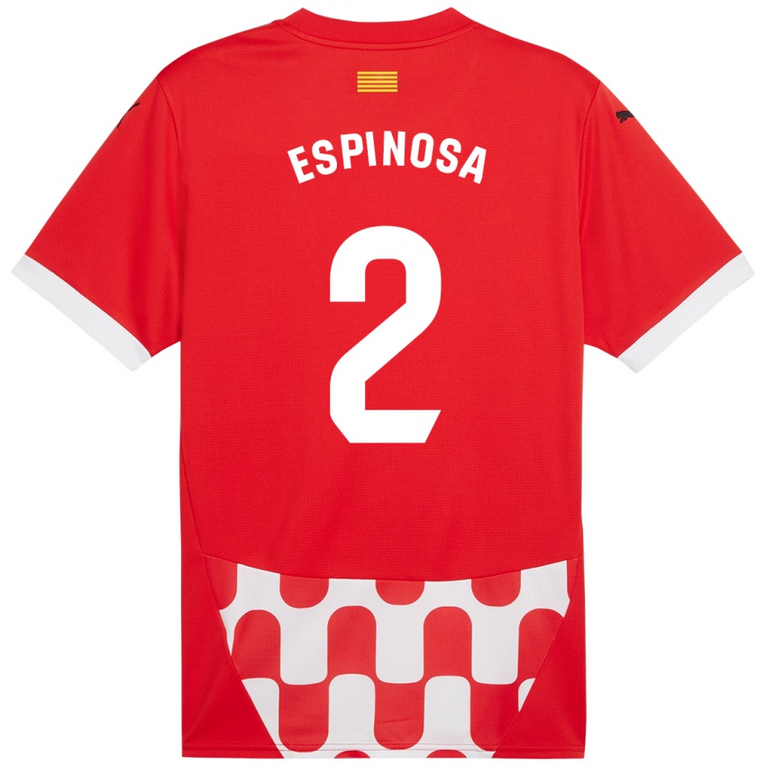 Criança Camisola Bernardo Espinosa #2 Branco Vermelho Principal 2024/25 Camisa Brasil