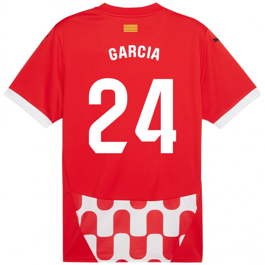 Criança Camisola Borja García #24 Branco Vermelho Principal 2024/25 Camisa Brasil