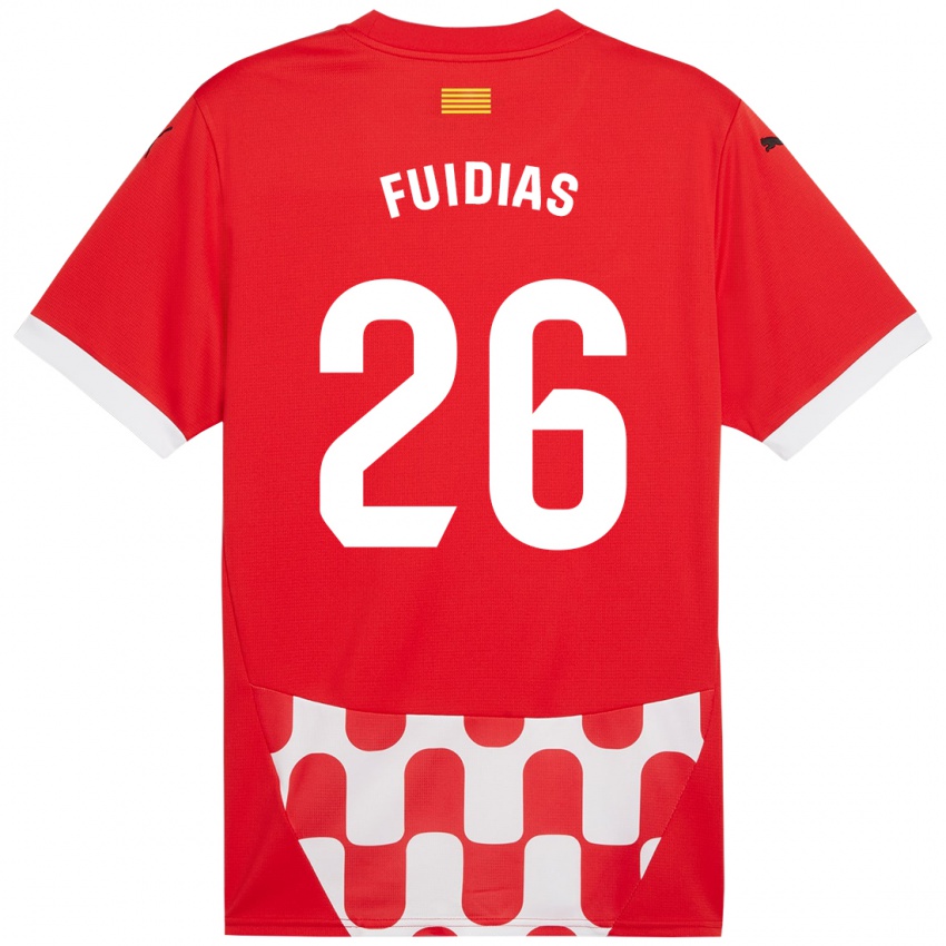 Criança Camisola Toni Fuidias #26 Branco Vermelho Principal 2024/25 Camisa Brasil