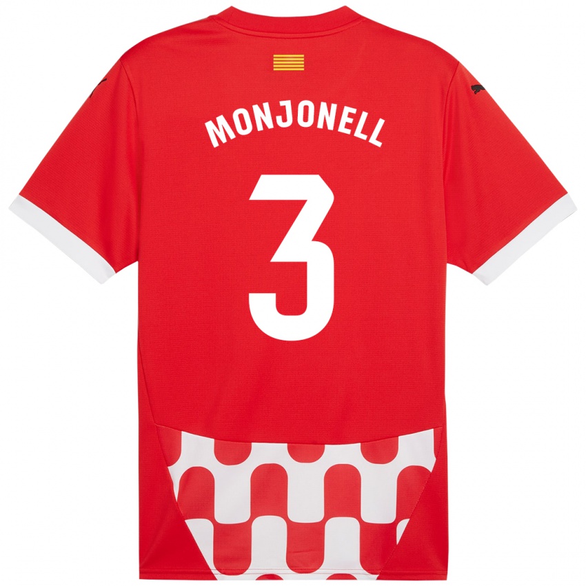 Criança Camisola Eric Monjonell #3 Branco Vermelho Principal 2024/25 Camisa Brasil