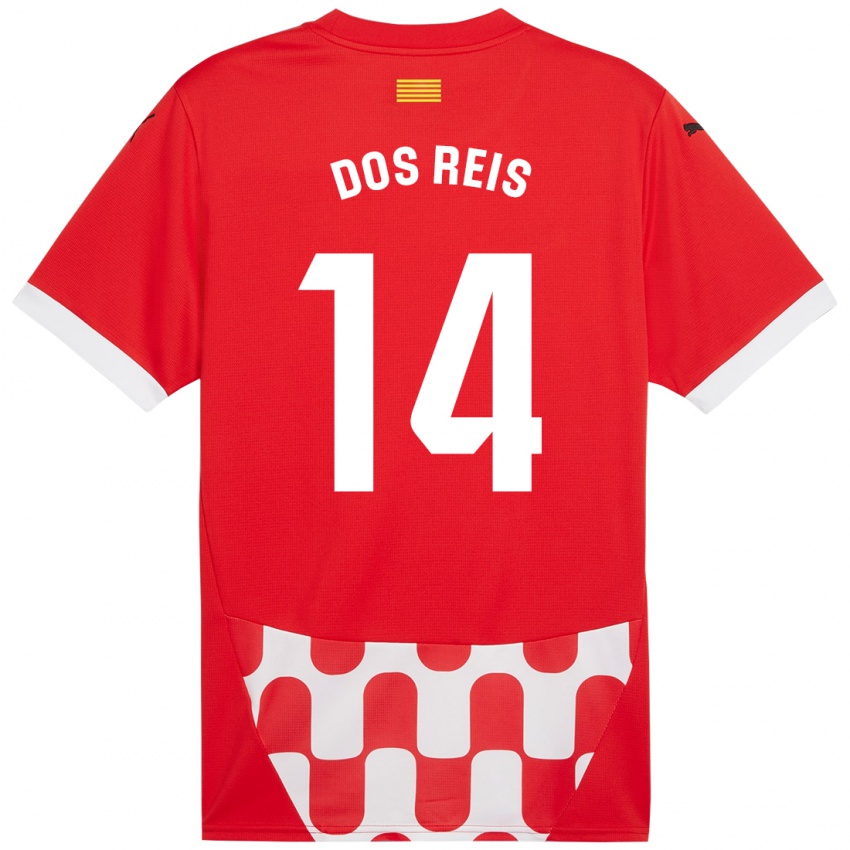 Criança Camisola Leo Dos Reis #14 Branco Vermelho Principal 2024/25 Camisa Brasil