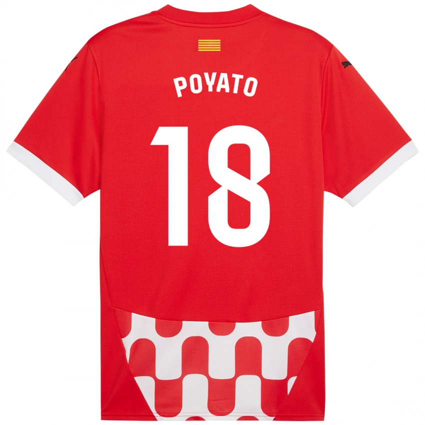 Criança Camisola Marina Poyato #18 Branco Vermelho Principal 2024/25 Camisa Brasil