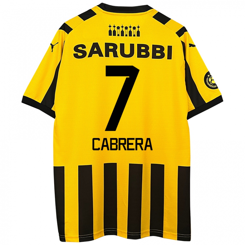 Criança Camisola Javier Cabrera #7 Preto Amarelo Principal 2024/25 Camisa Brasil