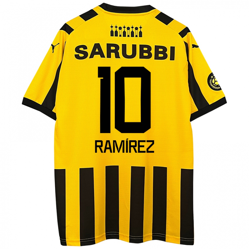 Criança Camisola Gastón Ramírez #10 Preto Amarelo Principal 2024/25 Camisa Brasil