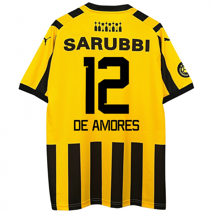 Criança Camisola Guillermo De Amores #12 Preto Amarelo Principal 2024/25 Camisa Brasil