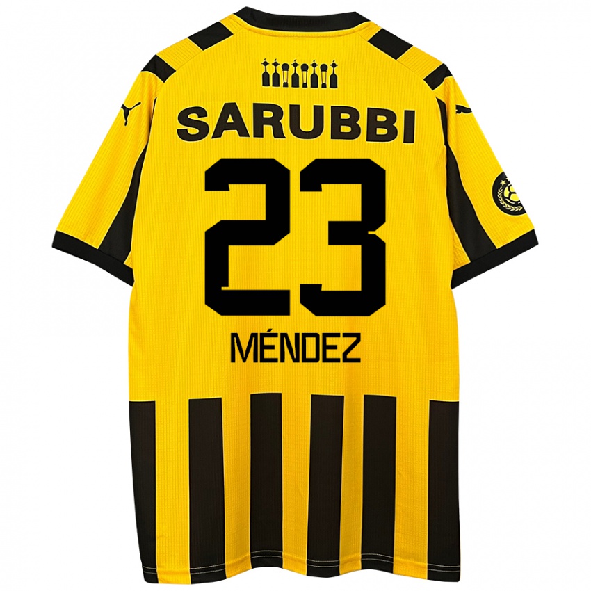 Criança Camisola Javier Méndez #23 Preto Amarelo Principal 2024/25 Camisa Brasil