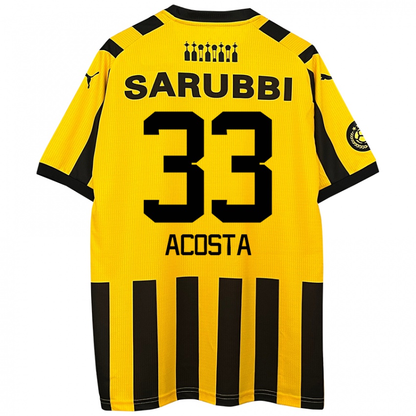 Criança Camisola Nahuel Acosta #33 Preto Amarelo Principal 2024/25 Camisa Brasil