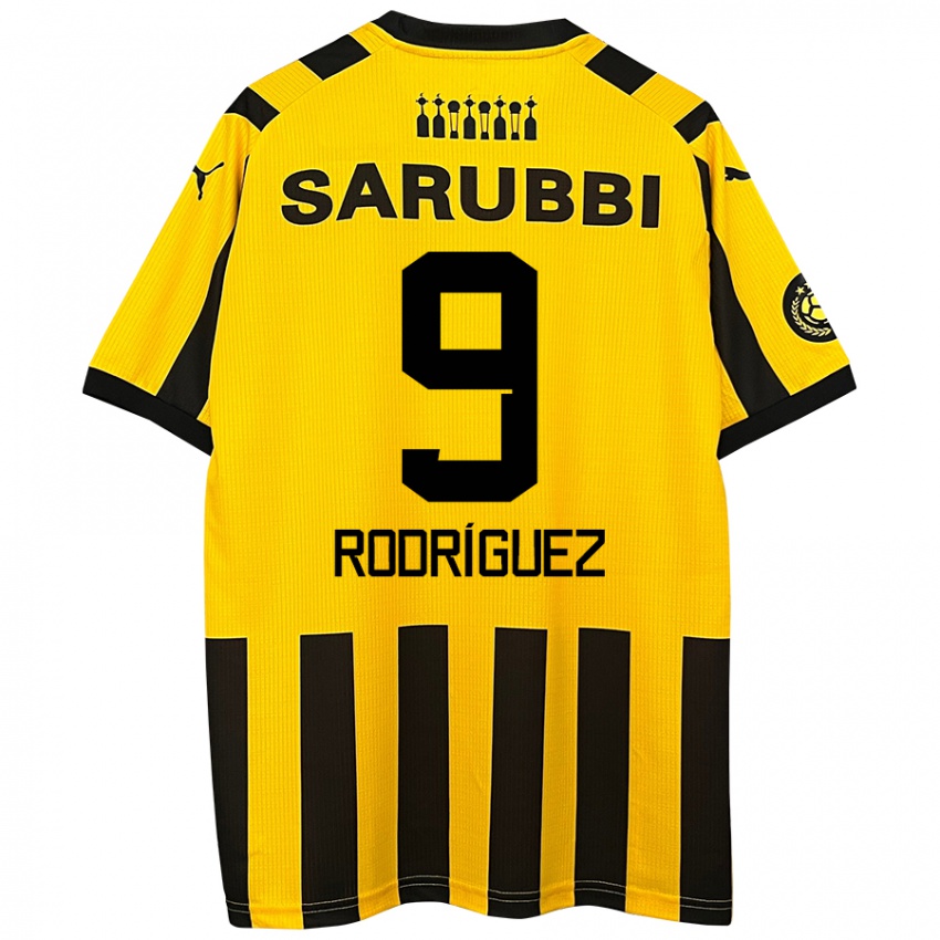 Criança Camisola Agustín Rodríguez #9 Preto Amarelo Principal 2024/25 Camisa Brasil