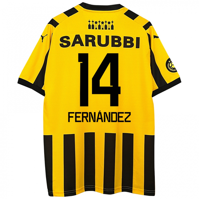 Criança Camisola Faustino Fernández #14 Preto Amarelo Principal 2024/25 Camisa Brasil