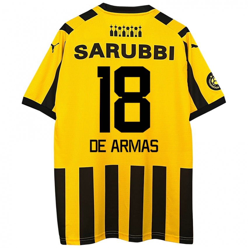 Criança Camisola Nahuel De Armas #18 Preto Amarelo Principal 2024/25 Camisa Brasil