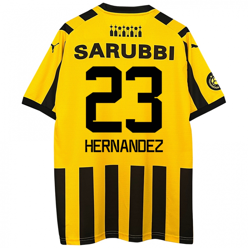 Criança Camisola Abel Hernández #23 Preto Amarelo Principal 2024/25 Camisa Brasil