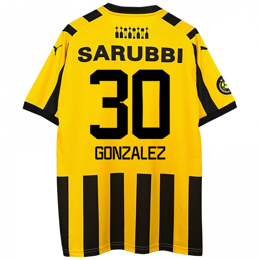 Criança Camisola Ángel González #30 Preto Amarelo Principal 2024/25 Camisa Brasil