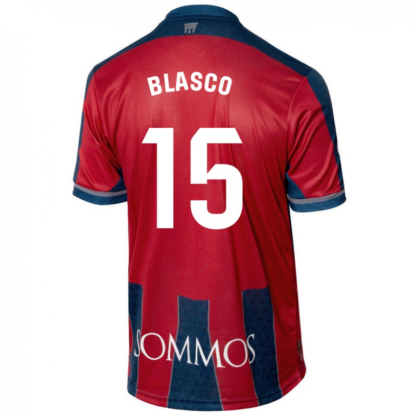 Criança Camisola Jérémy Blasco #15 Azul Vermelho Principal 2024/25 Camisa Brasil