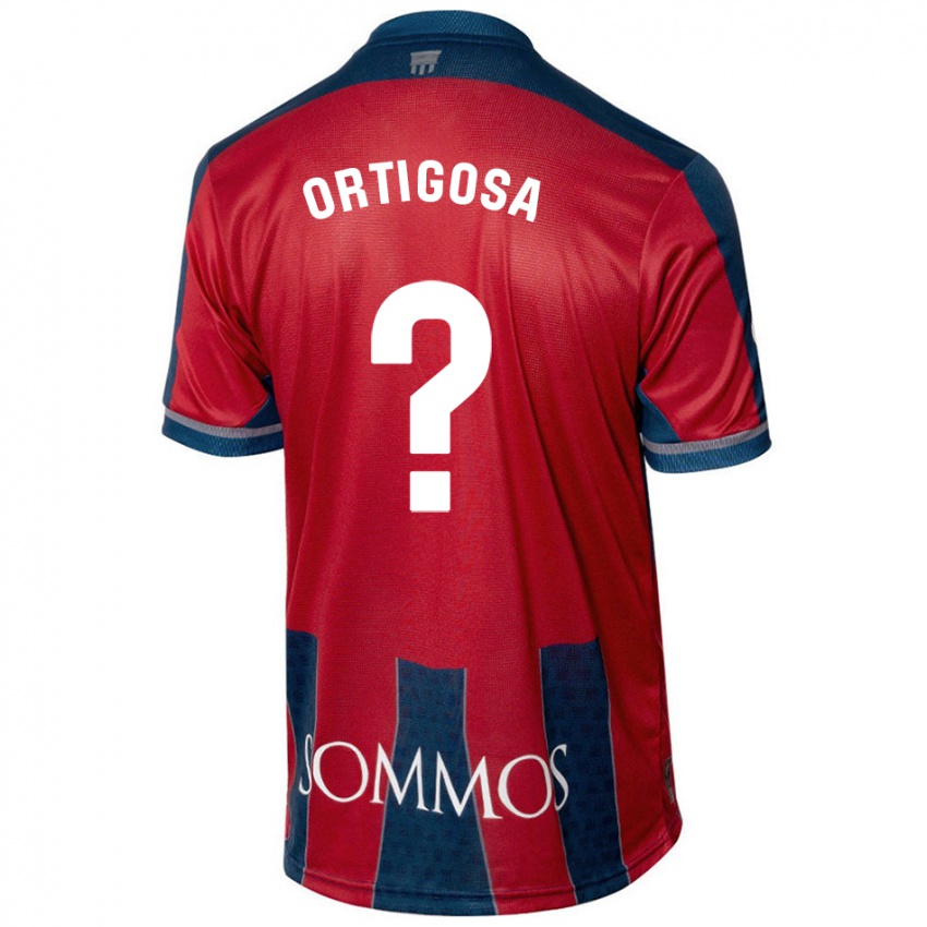 Criança Camisola Aritz Ortigosa #0 Azul Vermelho Principal 2024/25 Camisa Brasil