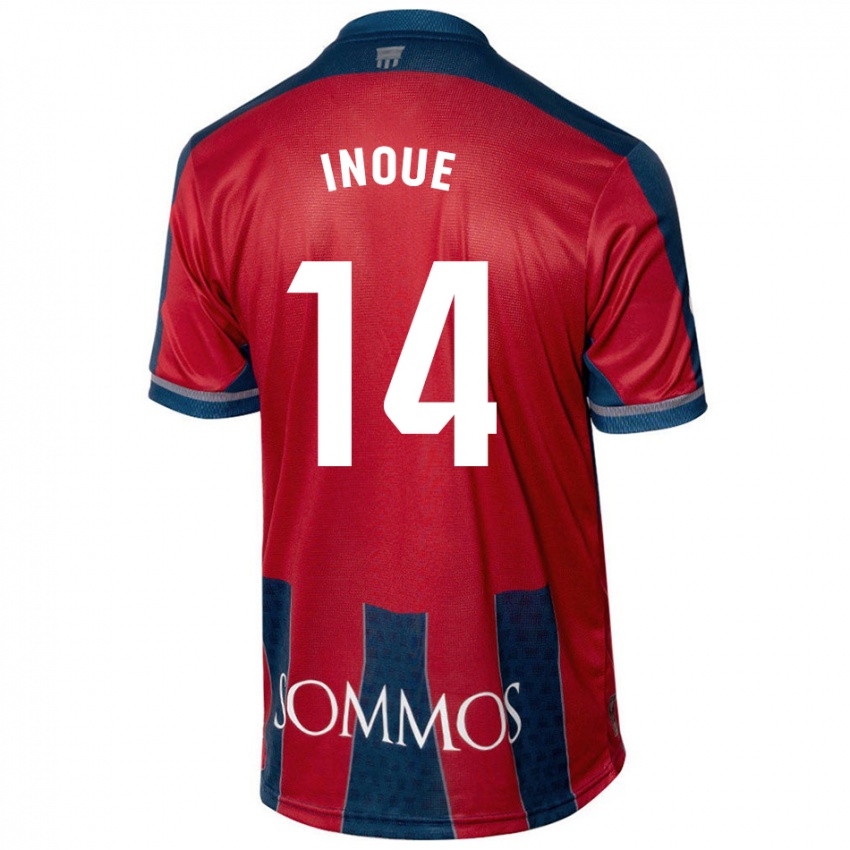 Criança Camisola Moe Inoue #14 Azul Vermelho Principal 2024/25 Camisa Brasil