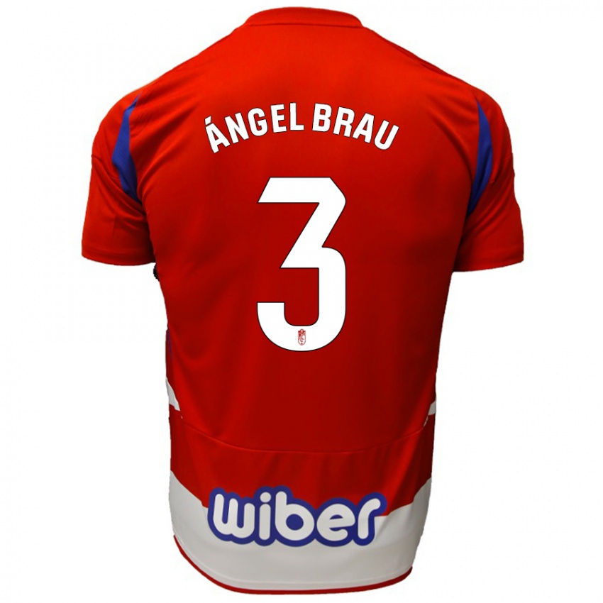 Criança Camisola Miguel Ángel Brau #3 Azul Vermelho Branco Principal 2024/25 Camisa Brasil