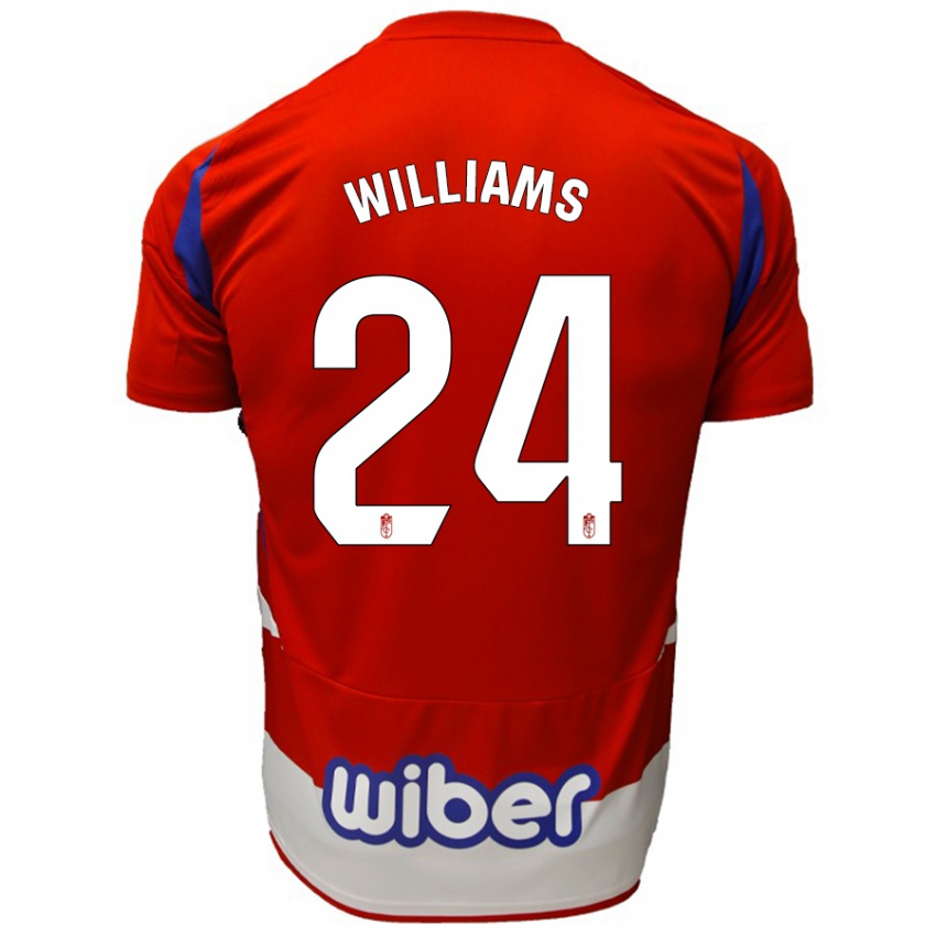 Criança Camisola Loïc Williams #24 Azul Vermelho Branco Principal 2024/25 Camisa Brasil