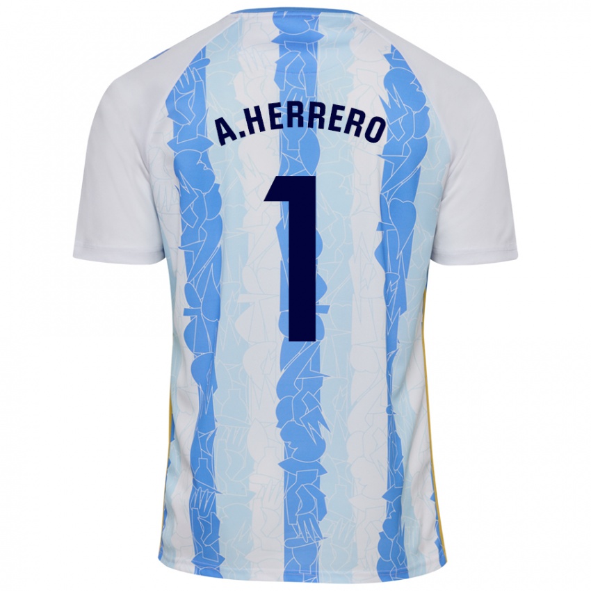 Criança Camisola Alfonso Herrero #1 Azul Branco Principal 2024/25 Camisa Brasil