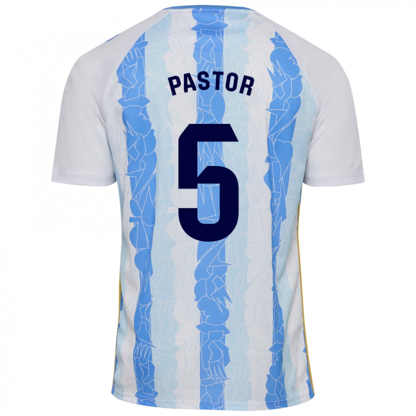 Criança Camisola Álex Pastor #5 Azul Branco Principal 2024/25 Camisa Brasil