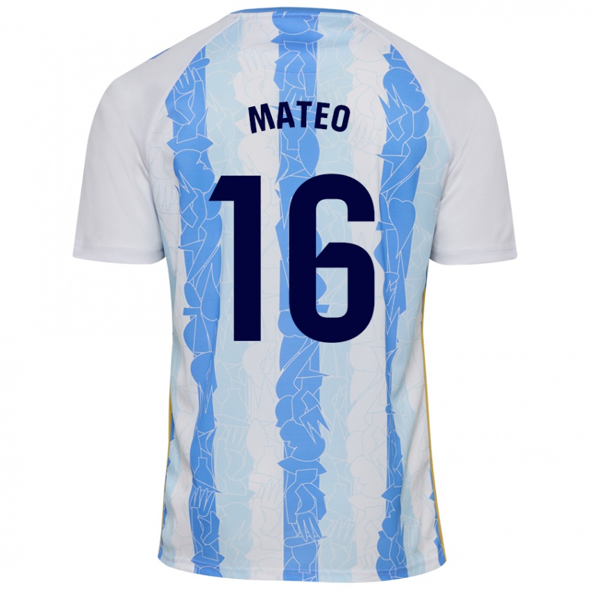 Criança Camisola Ángel Mateo #16 Azul Branco Principal 2024/25 Camisa Brasil