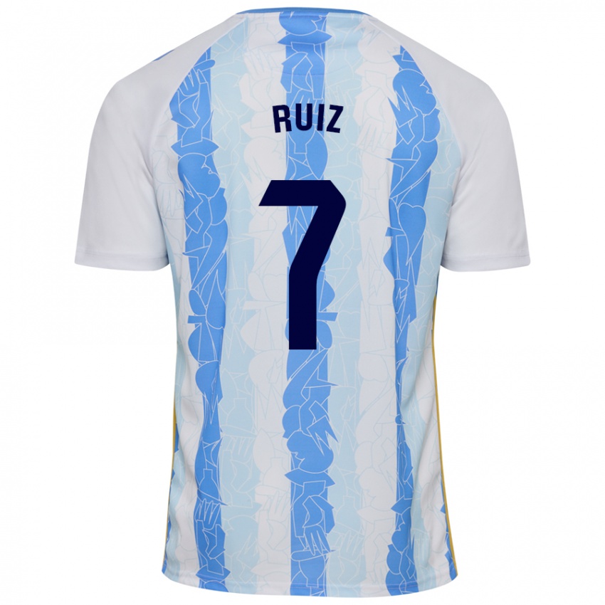 Criança Camisola María Ruiz #7 Azul Branco Principal 2024/25 Camisa Brasil