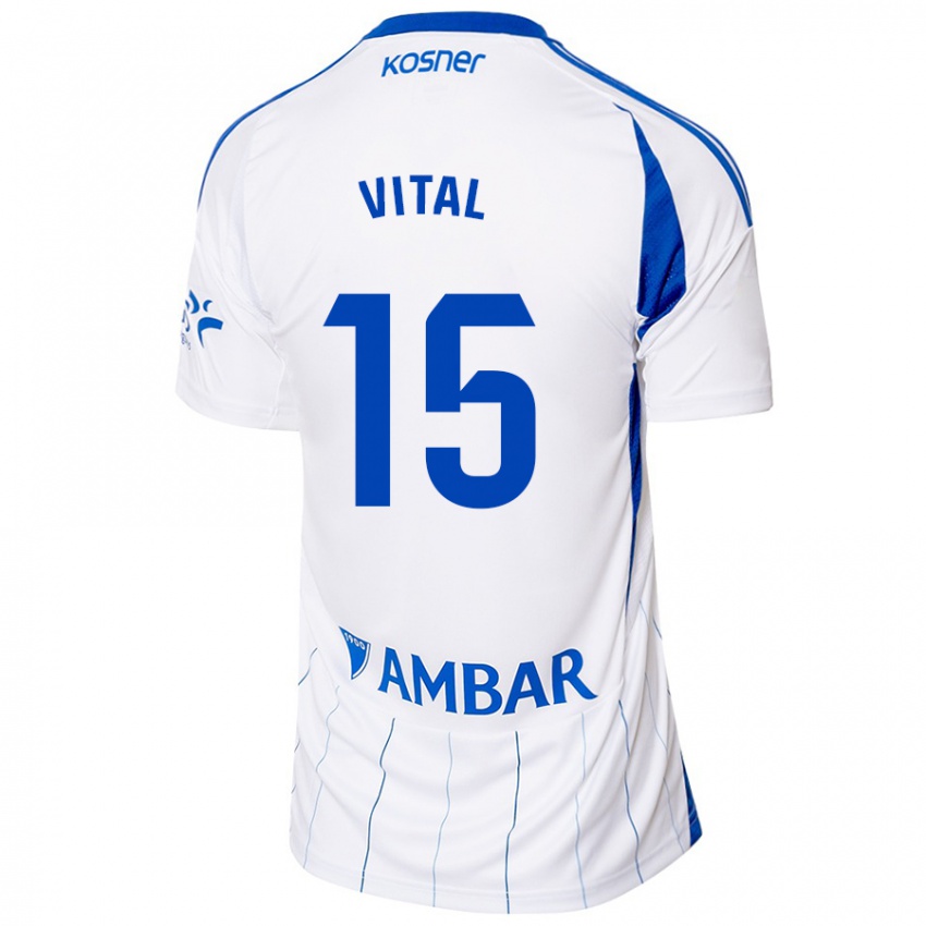 Criança Camisola Bernardo Vital #15 Vermelho Branco Principal 2024/25 Camisa Brasil