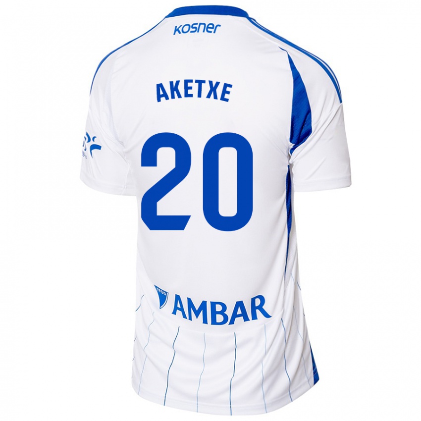 Criança Camisola Ager Aketxe #20 Vermelho Branco Principal 2024/25 Camisa Brasil