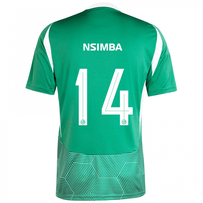 Criança Camisola Vital Nsimba #14 Branco Verde Principal 2024/25 Camisa Brasil