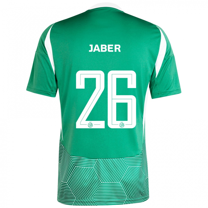 Criança Camisola Mahmoud Jaber #26 Branco Verde Principal 2024/25 Camisa Brasil