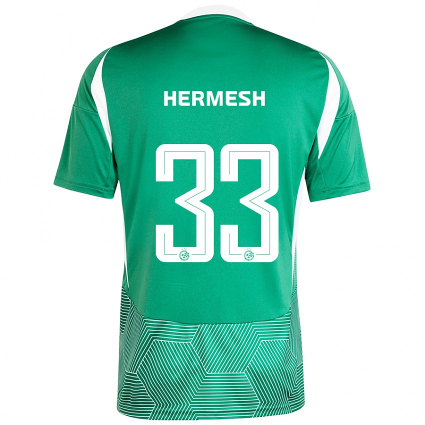 Criança Camisola Liam Hermesh #33 Branco Verde Principal 2024/25 Camisa Brasil