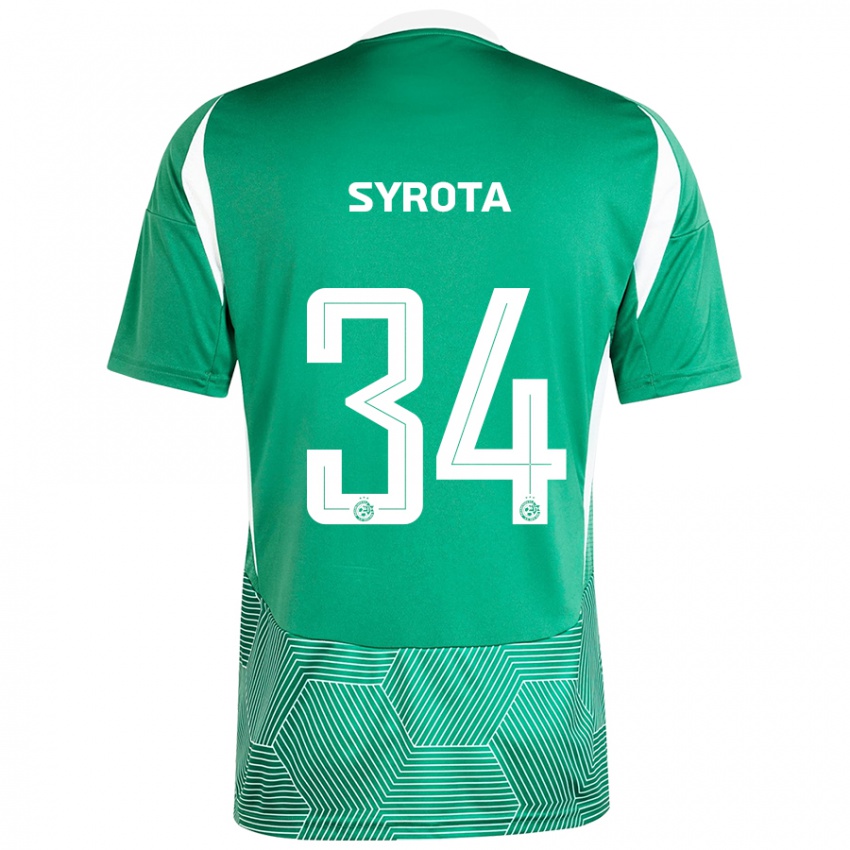 Criança Camisola Oleksandr Syrota #34 Branco Verde Principal 2024/25 Camisa Brasil