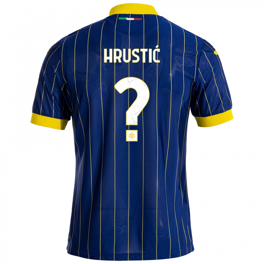 Criança Camisola Ajdin Hrustić #0 Azul Amarelo Principal 2024/25 Camisa Brasil