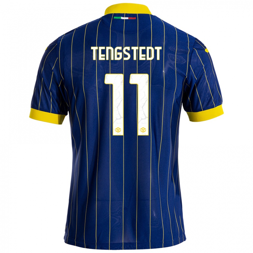 Criança Camisola Casper Tengstedt #11 Azul Amarelo Principal 2024/25 Camisa Brasil