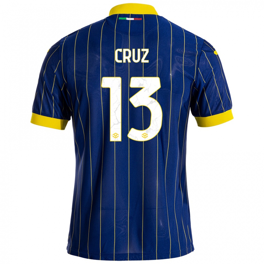 Criança Camisola Juan Manuel Cruz #13 Azul Amarelo Principal 2024/25 Camisa Brasil