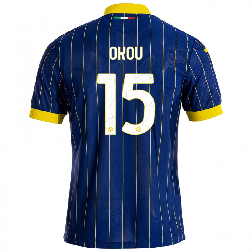 Criança Camisola Yllan Okou #15 Azul Amarelo Principal 2024/25 Camisa Brasil