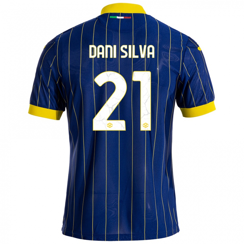 Criança Camisola Dani Silva #21 Azul Amarelo Principal 2024/25 Camisa Brasil