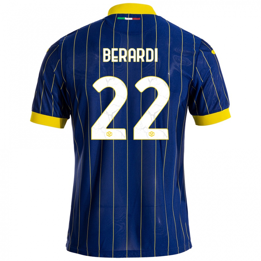 Criança Camisola Alessandro Berardi #22 Azul Amarelo Principal 2024/25 Camisa Brasil