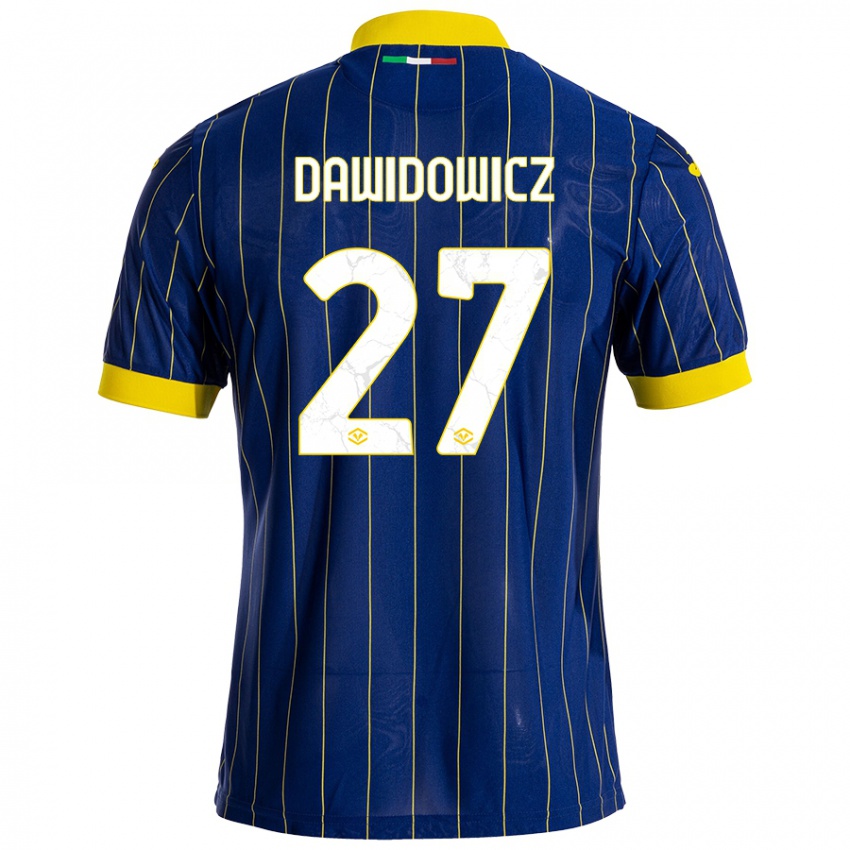 Criança Camisola Pawel Dawidowicz #27 Azul Amarelo Principal 2024/25 Camisa Brasil