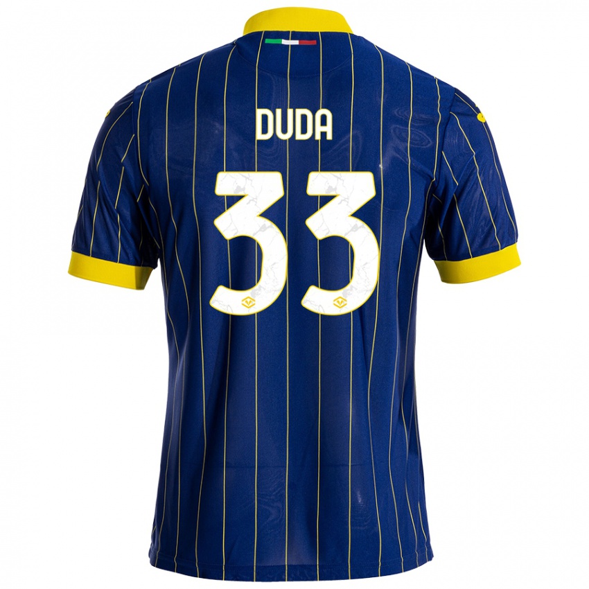 Criança Camisola Ondrej Duda #33 Azul Amarelo Principal 2024/25 Camisa Brasil