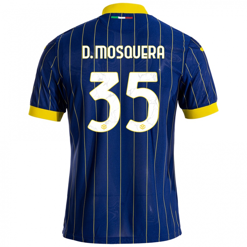 Criança Camisola Daniel Mosquera #35 Azul Amarelo Principal 2024/25 Camisa Brasil