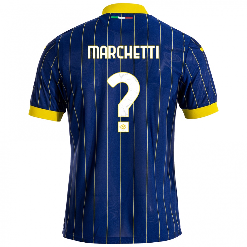 Criança Camisola Nicolò Marchetti #0 Azul Amarelo Principal 2024/25 Camisa Brasil