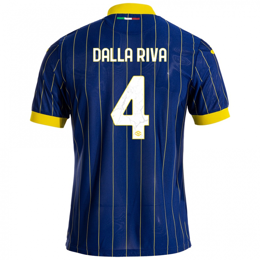 Criança Camisola Stefano Dalla Riva #4 Azul Amarelo Principal 2024/25 Camisa Brasil