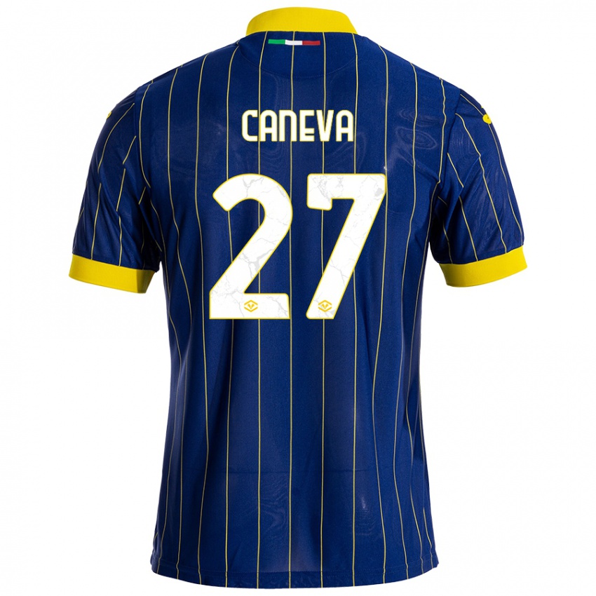 Criança Camisola Elia Caneva #27 Azul Amarelo Principal 2024/25 Camisa Brasil