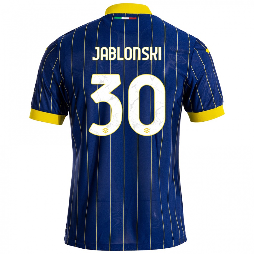 Criança Camisola Darvin Jablonski #30 Azul Amarelo Principal 2024/25 Camisa Brasil