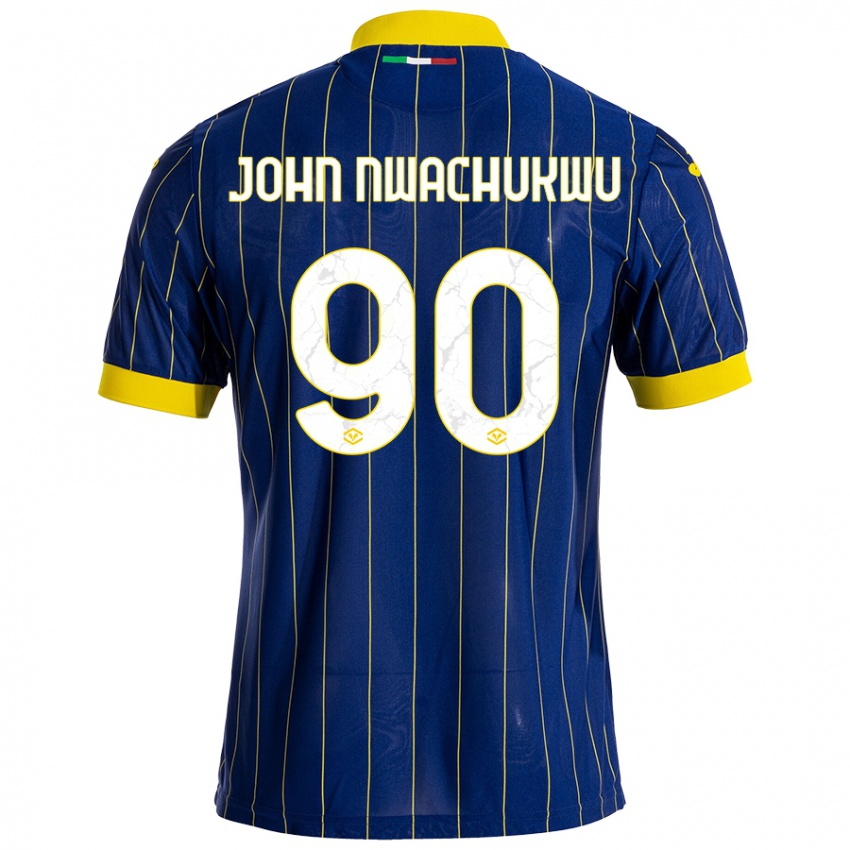 Criança Camisola Samuel John Nwachukwu #90 Azul Amarelo Principal 2024/25 Camisa Brasil