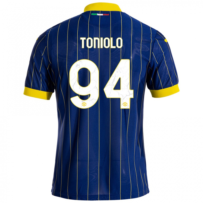 Criança Camisola Giacomo Toniolo #94 Azul Amarelo Principal 2024/25 Camisa Brasil