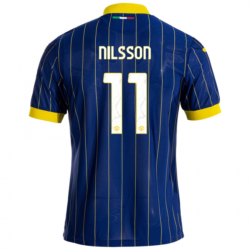 Criança Camisola Sara Nilsson #11 Azul Amarelo Principal 2024/25 Camisa Brasil