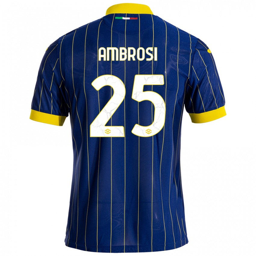 Criança Camisola Caterina Ambrosi #25 Azul Amarelo Principal 2024/25 Camisa Brasil